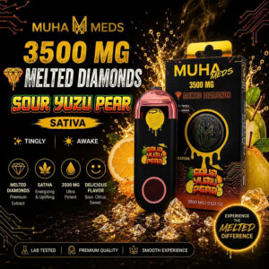 Sour yuzu pear Muha, Muha Meds Melted Diamonds Disposable, Muha Meds Disposable gen 3