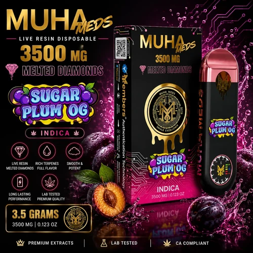 Muha Meds Sugar Plum OG Live Resin All-In-One - 3.5 Gram